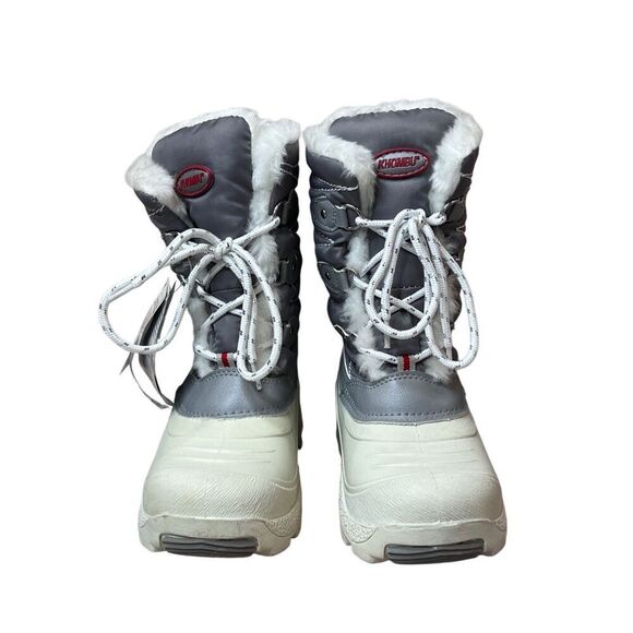 Khombu Kristal Silver White Waterproof Thermolite Fur Lined Winter Boots 1 NIB